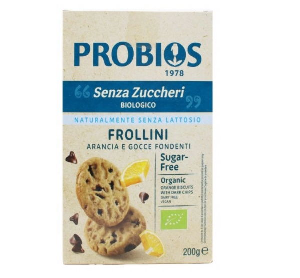 Frollini Arancia e Gocce di Cioccolato Senza Zuccheri Probios